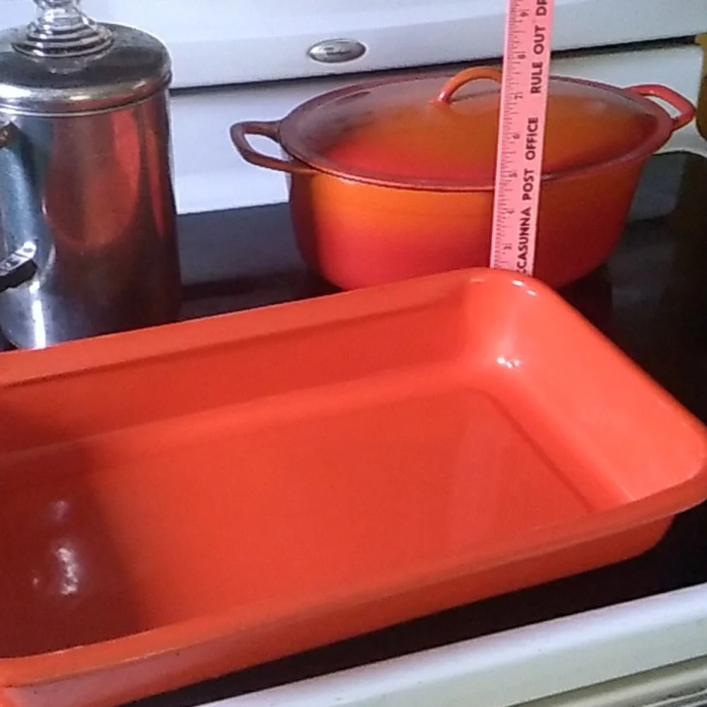 DUTCH OVEN ROASTER w/LID FLAME 🔥 ORANGE Vintage NPLVC